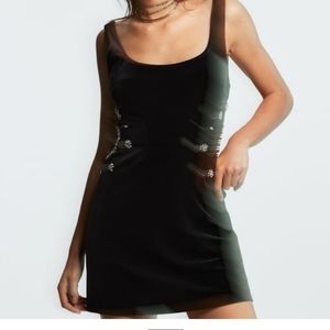 NWT Zara Jewel Trim Velvet Dress Size XXL